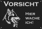 Preview: Aluminium Warnschild Tevuren VORSICHT Hier wache ich!